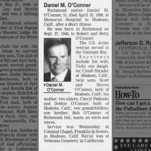 Obituary for Daniel M. O'Conner